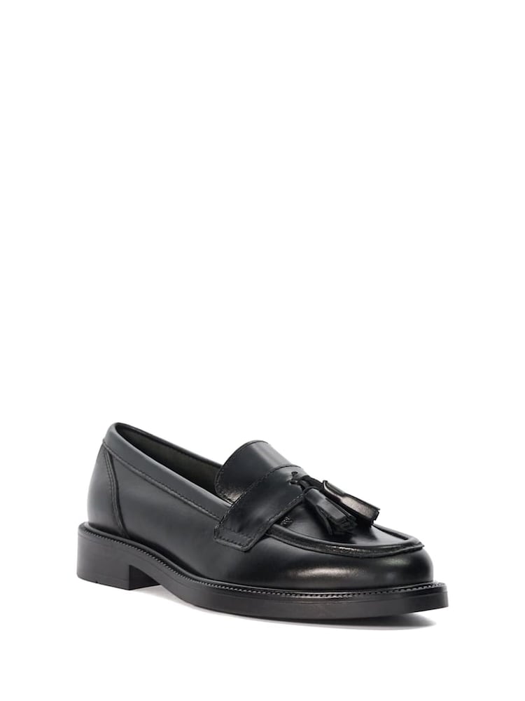 Dune London Black Wide Fit Garda Tassle Leather Black Loafers - Image 2 of 6 Dune London Black Wide Fit Garda Tassle Leather Black Loafers - Image 2 of 6