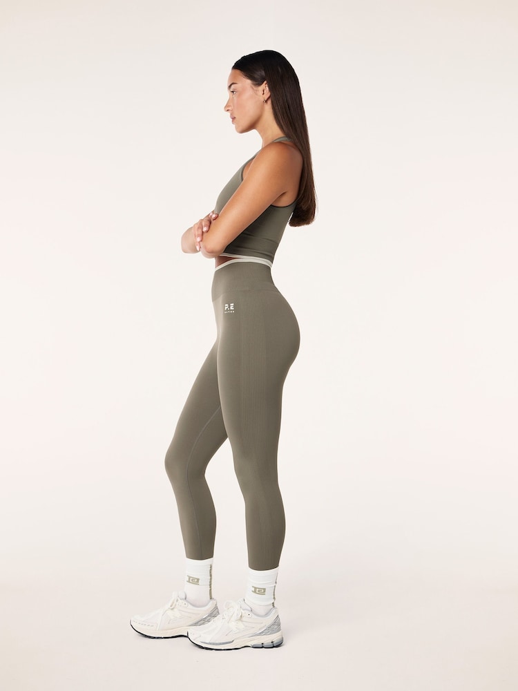 P.E Nation Khaki Camo Restore Seamless Leggings - Image 2 of 3 P.E Nation Khaki Camo Restore Seamless Leggings - Image 2 of 3