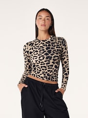 P.E Nation Leopard Foundation Long Sleeve Top - Image 1 of 3