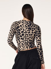 P.E Nation Leopard Foundation Long Sleeve Top - Image 2 of 3