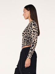 P.E Nation Leopard Foundation Long Sleeve Top - Image 3 of 3