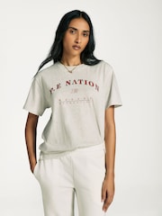 P.E Nation Light Grey Marl Liberation T-Shirt - Image 1 of 5