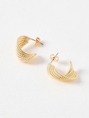 Oliver Bonas Gold Tone Leia Twisted Hoop Earrings - Image 1 of 5