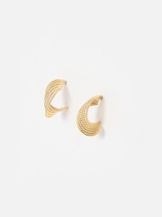 Oliver Bonas Gold Tone Leia Twisted Hoop Earrings - Image 2 of 5