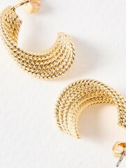 Oliver Bonas Gold Tone Leia Twisted Hoop Earrings - Image 4 of 5