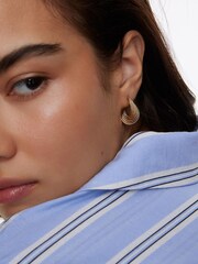 Oliver Bonas Gold Tone Leia Twisted Hoop Earrings - Image 5 of 5