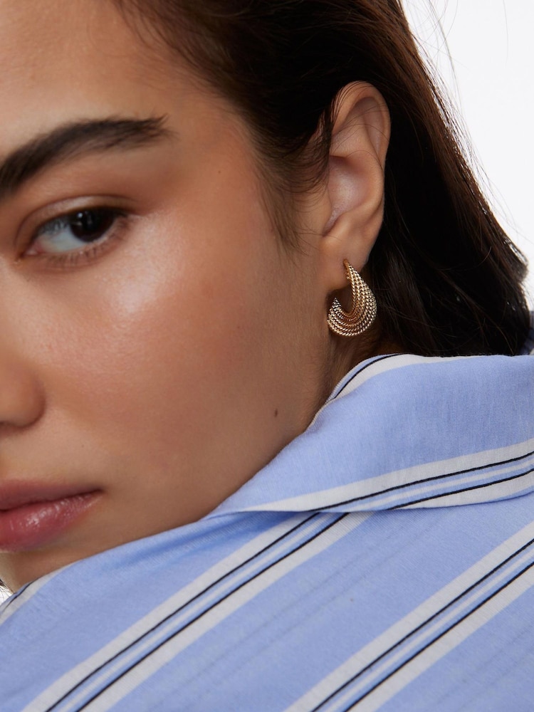 Oliver Bonas Gold Tone Leia Twisted Hoop Earrings - Image 5 of 5