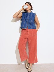 Orange - Oliver Bonas – kurze Cordhose mit weitem Bein - Bild 1 von 8