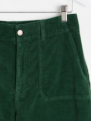 Oliver Bonas Green Corduroy Cropped Wide Leg Trousers - Image 7 of 8