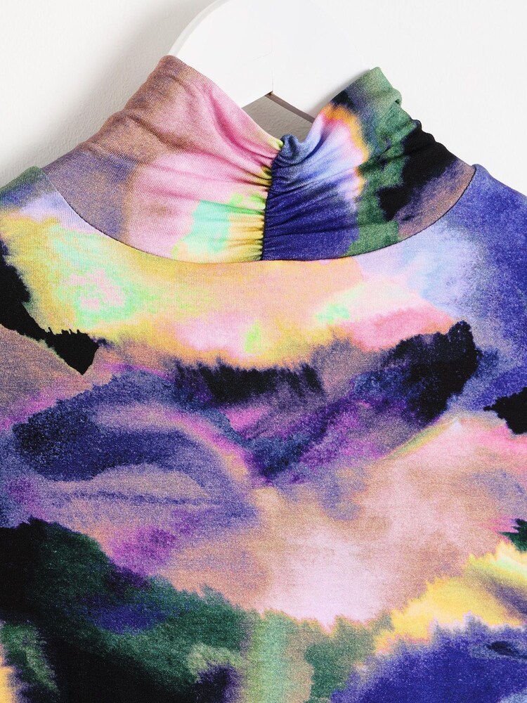 Oliver Bonas Blue Infinity Print Roll Neck Jersey Long Sleeve Top - Image 9 of 9 Oliver Bonas Blue Infinity Print Roll Neck Jersey Long Sleeve Top - Image 9 of 9