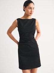 Abercrombie & Fitch Black High Neck Ruched Mini Dress - Image 2 of 6