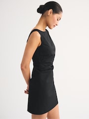 Abercrombie & Fitch Black High Neck Ruched Mini Dress - Image 4 of 6