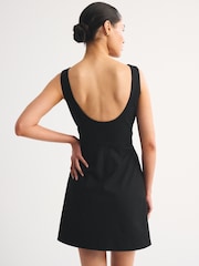 Abercrombie & Fitch Black High Neck Ruched Mini Dress - Image 5 of 6
