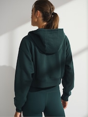 Abercrombie & Fitch Green Terry Cotton Washed  Zip Hoodie - Image 3 of 6