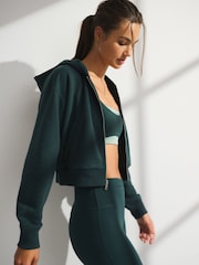 Abercrombie & Fitch Green Terry Cotton Washed  Zip Hoodie - Image 5 of 6