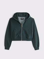 Abercrombie & Fitch Green Terry Cotton Washed  Zip Hoodie - Image 6 of 6