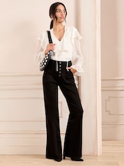 Love & Roses Black Wide Leg Button Fly Jeans - Image 1 of 5