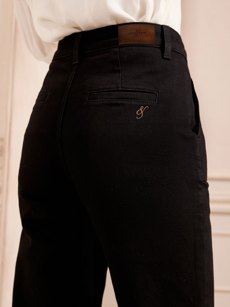 Love & Roses Black Wide Leg Button Fly Jeans - Image 5 of 5