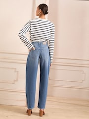 Love & Roses Mid Wash Blue Barrel Leg Jeans - Image 5 of 5