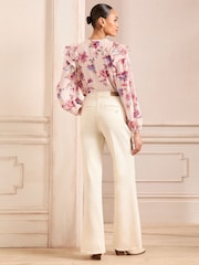 Love & Roses Ecru Wide Leg Button Fly Jeans - Image 4 of 4