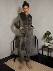 Threadbare Grey Velour Loungewear Set - Image 1 of 3
