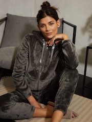 Threadbare Grey Velour Loungewear Set - Image 2 of 3