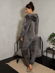 Threadbare Grey Velour Loungewear Set - Image 3 of 3