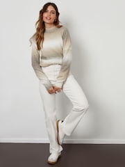 Threadbare Cream Ombré Knitted Jumper - Image 1 of 4