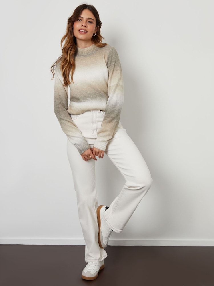Threadbare Cream Ombré Knitted Jumper - Image 1 of 4