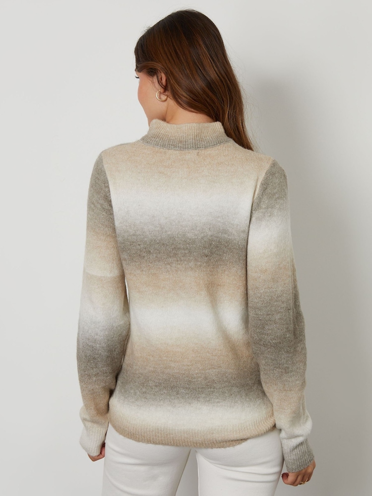 Threadbare Cream Ombré Knitted Jumper - Image 2 of 4