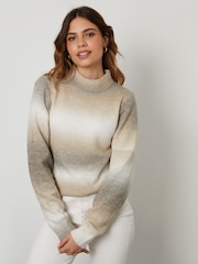 Threadbare Cream Ombré Knitted Jumper - Image 3 of 4