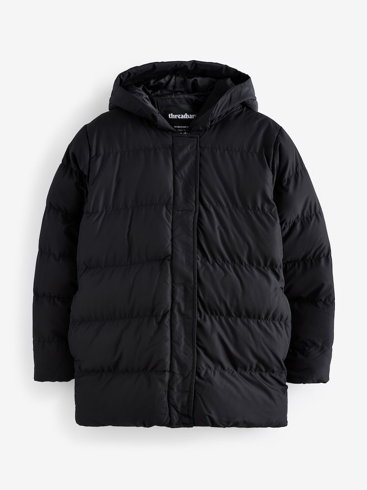 Threadbare Black Hooded Padded Jacket - Image 5 of 5