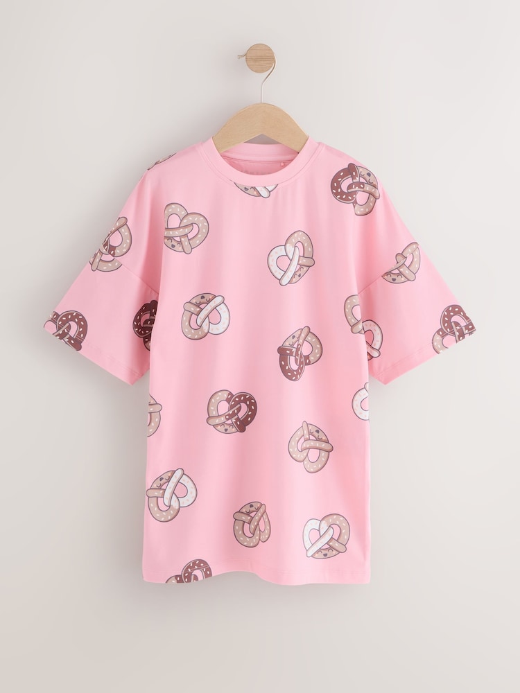 Pink/Purple Avocado Print Nighties 2 Pack (3-16yrs) - Image 2 of 7
