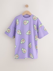 Pink/Purple Avocado Print Nighties 2 Pack (3-16yrs) - Image 3 of 7