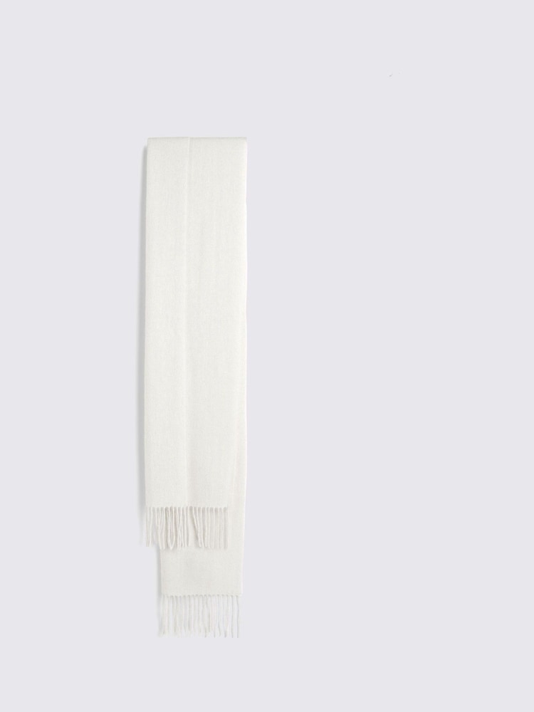 MOSS White Melange Cashmere Blend Winter Scarf - Image 1 of 3