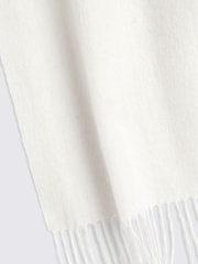 MOSS White Melange Cashmere Blend Winter Scarf - Image 2 of 3