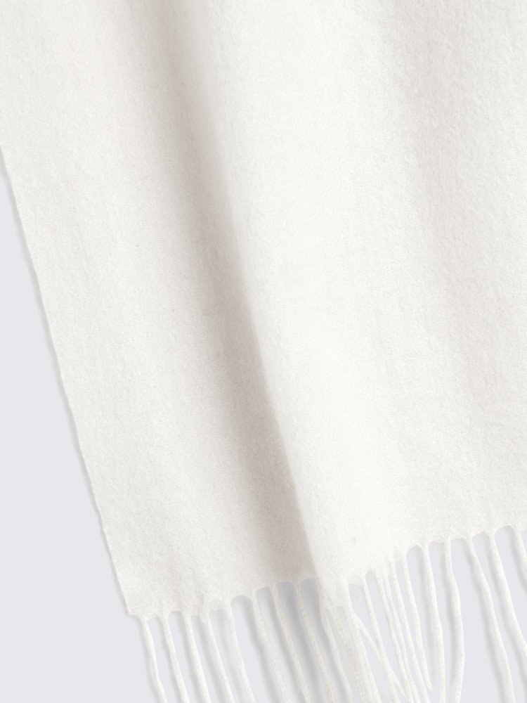 MOSS White Melange Cashmere Blend Winter Scarf - Image 2 of 3