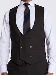MOSS Brown Slim Fit Brown Flannel Waistcoat - Image 3 of 3