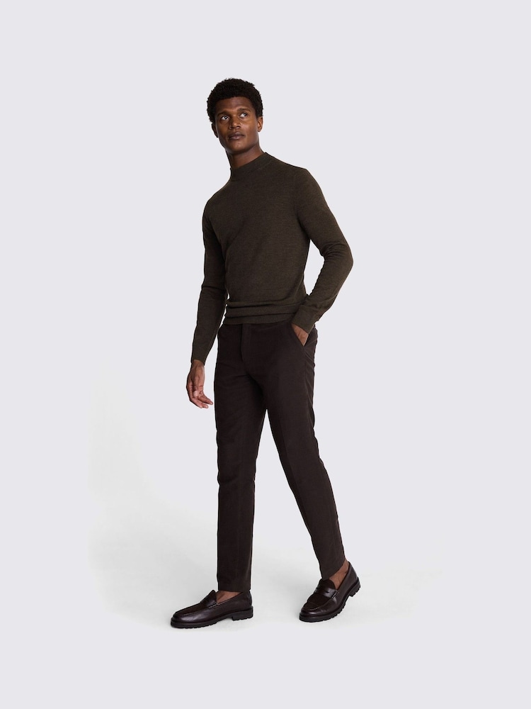MOSS Brown Merino Mock Neck Jumper - Image 2 of 5