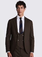 MOSS Brown Slim Fit Brown Flannel Jacket - Image 1 of 1