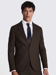 MOSS Brown Slim Fit Brown Flannel Jacket - Image 3 of 7