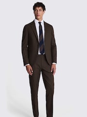 MOSS Brown Slim Fit Brown Flannel Jacket - Image 4 of 7