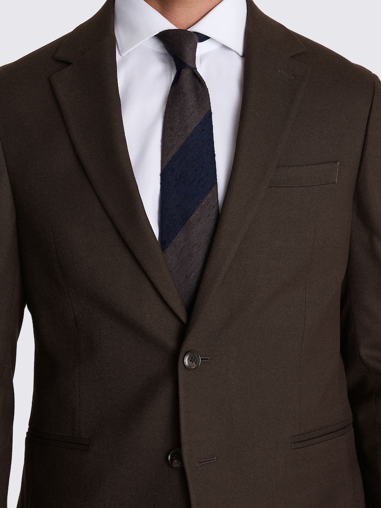 MOSS Brown Slim Fit Brown Flannel Jacket - Image 5 of 7