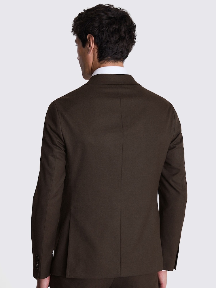 MOSS Brown Slim Fit Brown Flannel Jacket - Image 6 of 7