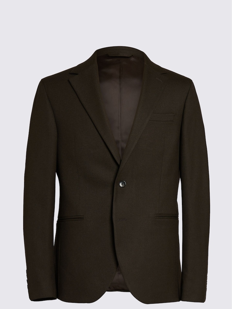 MOSS Brown Slim Fit Brown Flannel Jacket - Image 7 of 7