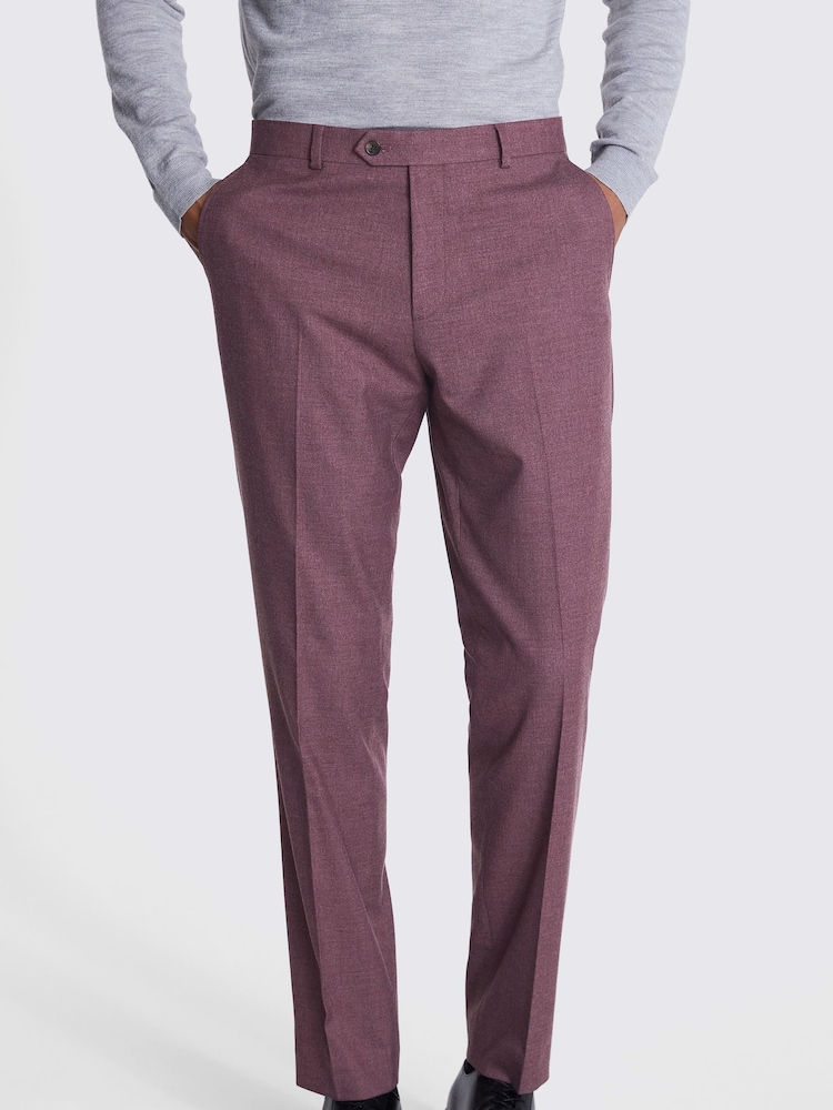 MOSS Red Tailored Fit Mulberry Flannel Trousers - Image 1 of 3