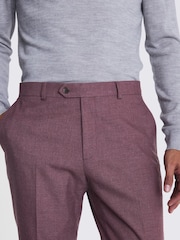 MOSS Red Tailored Fit Mulberry Flannel Trousers - Image 3 of 3
