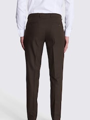 MOSS Brown Slim Fit Brown Flannel Trousers - Image 2 of 3