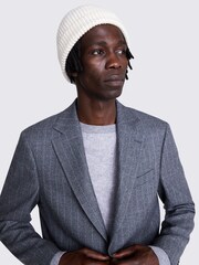 MOSS White Cashmere Blend Ribbed Beanie - Image 3 of 3