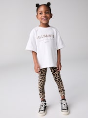 smALLSAINTS Leopard Oversized Younger Girls Underground T-Shirt and Leggings Set - Image 1 of 9